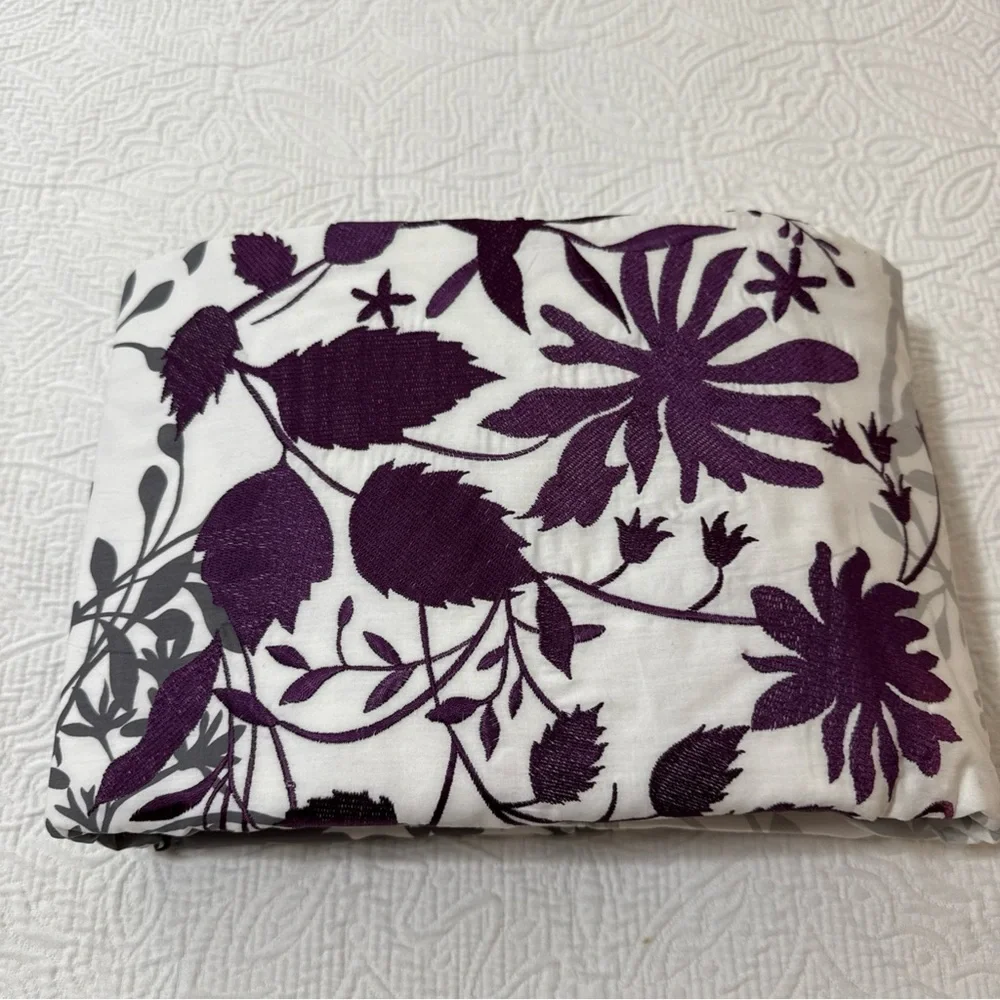 New KAS AUSTRALIA King Duvet Cover Enchanted Floral‎ Purple Embroidered 104
